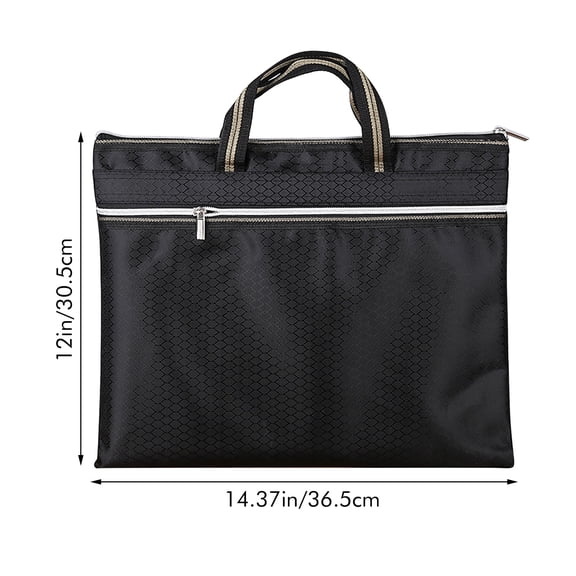 Large Zipper Pouch with Handle,Document Bag,Multi Pocket Carry Handle Document Pouch,Lightweight Waterproof Cloth Document Storage Bags,14.3x12 Inch File Organizer for Documents,Books,Puzzles