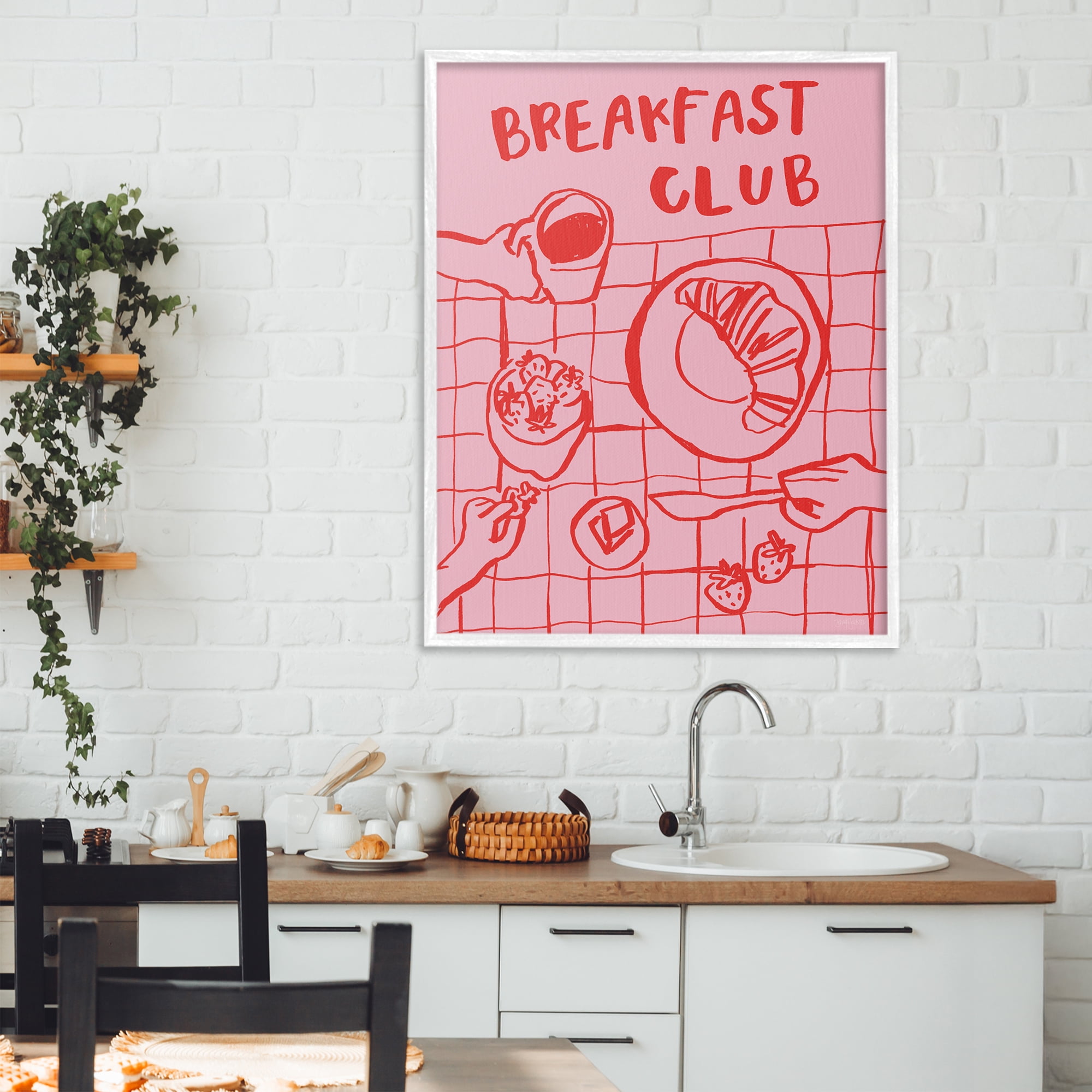 Stupell Industries Breakfast Club Doodles White Framed Giclee Art, design by Jenaya Jackson