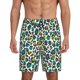 thumbnail image 1 of Balery Green Leopard Pantalones cortos de pijama de punto de algodón para hombre con cinturilla y bolsillos-Large, 1 of 6