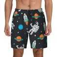 thumbnail image 2 of Goofa Space Printed Men's Swim Trunks Board Shorts Quick Dry Mens Swimming Trunks with Compression Liner,Breathable Fit Hawaii Beach Shorts-X-Large, 2 of 9