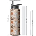 thumbnail image 3 of 40 OZ Spooky Halloween Water Bottle With Straws Double Walled Vacuum Insulated Sports Bottle Ghost Skull Travel Thermal Cup Leak Proof Stainless Steel Tumbler Halloween Gift, 3 of 6