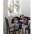 thumbnail image 4 of Country Flowers Suqare Tablecloth - 54 x 54 Inch, Botanical Purple Blue Floral Black Waterproof & StainResistant Tablecloth, Washable Oil-proof Table Cover for Dining/Party/Wedding/Camping/Buffet, 4 of 9