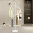 thumbnail image 4 of Shangmakel Spiral Rotating Garment Rack Floor-Standing Display Clothes Shelf Adj White, 4 of 10