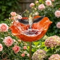 thumbnail image 4 of Hummingbird Feeders For Outdoors Bird Bath for Outside, Garden Freestanding Birdbath & Birdfeeder with Removable Bowl, Bird Baths Feeder for Outdoors Garden Patio Yard Lawn Decor G_Orange, 4 of 5