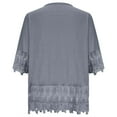 thumbnail image 4 of Womens Summer Tops Women Vintage Lace Patchwork Bow V Neck Three Quarter Blouses Top T Shirts for Women, 4 of 5