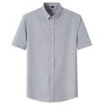 thumbnail image 2 of XDZJLR Mens T Shirts Short Sleeve Solid Color Button Down Lapel Fashion Casual Leisure Tops, 2 of 4