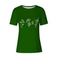 thumbnail image 3 of Tops de Ajuste Suelto para las Mujeres Sudadera Casual Impresa Manga Corta Cuello Redondo Superior, Poliéster, 3 of 4
