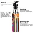 thumbnail image 3 of Yayeee 20oz Double Wall Stainless Steel Water Bottle with Flip Straw, Futuristic Sun, 3 of 7