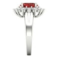 thumbnail image 3 of 2.72 ct Oval Cut Natural Garnet with Simulated Diamond Halo Accents 14K White Gold Womens Engagement Ring, 3 of 5