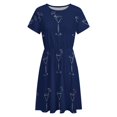 thumbnail image 4 of Martini Cocktail Glass Dress Summer Street Style Dresses Female Short Sleeve Printed Sundress, 4 of 7