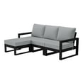 thumbnail image 2 of WestinTrends Montara 4-Piece Outdoor HDPE All-Weather Modern Deep Seating Patio Sofa Sectional Set with Waterproof Cushions, Black/Light Gray, 2 of 15