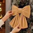 thumbnail image 5 of Velvet Christmas Bows ,Hanging Holiday Xmas Bows for Christmas Wreaths Decoration, 5.91x 5.91Inch Beige, 5 of 8