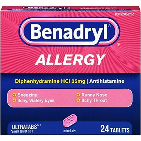 2 Pack - Benadryl Allergy Relief Ultratab Tablets 24 ea