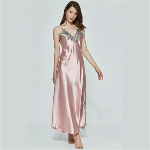 Txlixc Pijama largo de satén para mujeres Txlixc moda