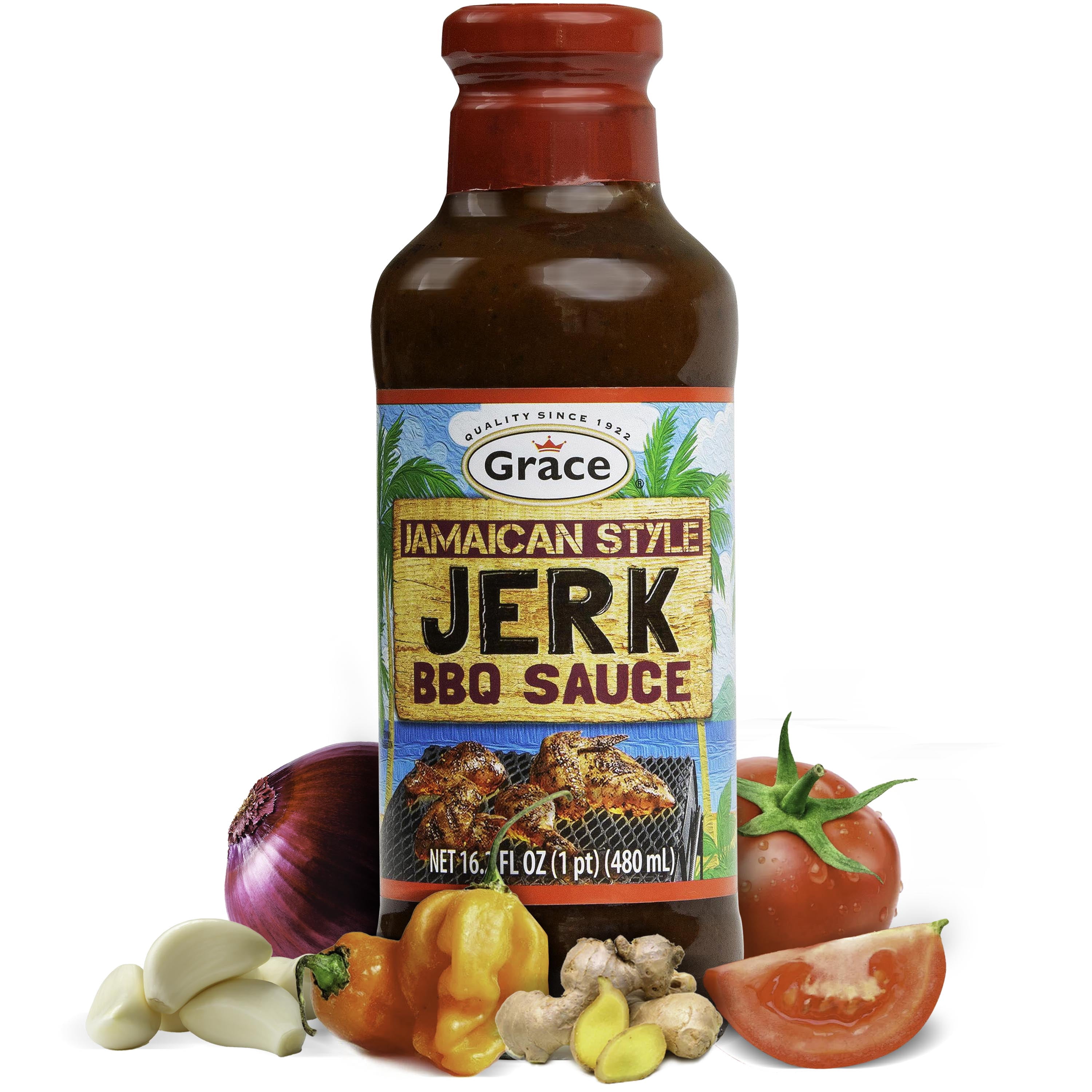(3 pack) Grace Jamaican Jerk BBQ Sauce 16 oz
