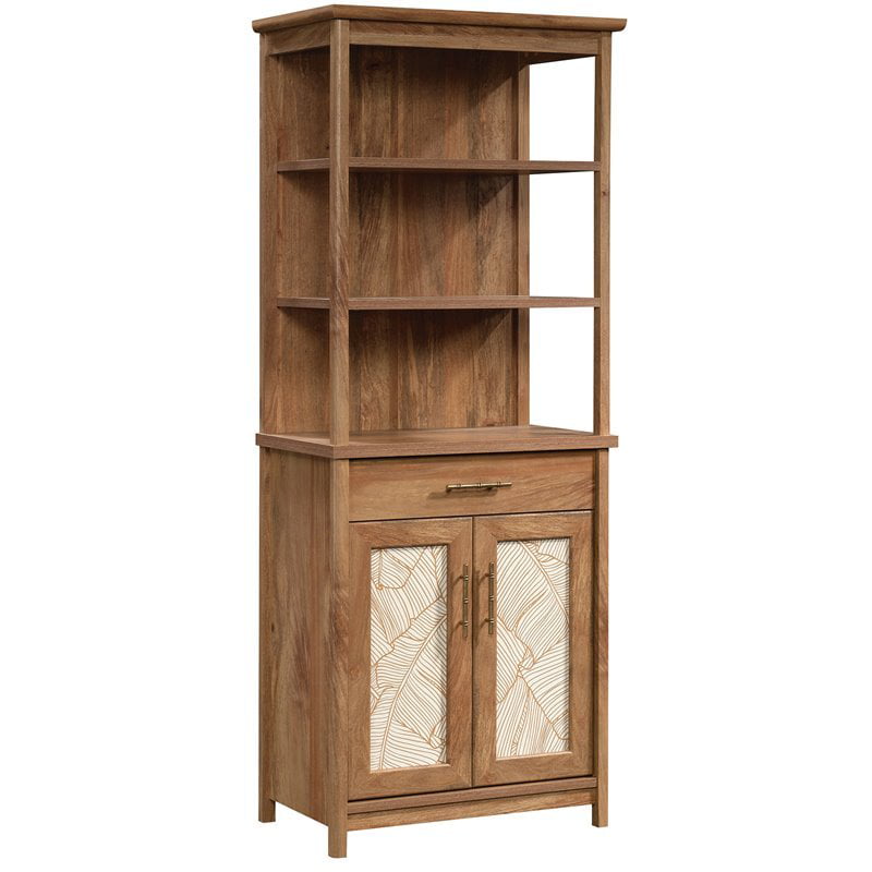 Sauder C Cape Wood Tall Bookcase, Tall Wood Bookcase With Glass Doors
