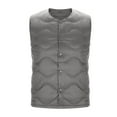 thumbnail image 2 of MELDVDIB Mens Quilted Puffer Vest Coat Fall Winter Solid Color Jacket Button-Up Warm Padded Light Weight Outwear Tops with Pocket, 2 of 5
