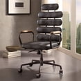 thumbnail image 2 of ACME Chaise de Bureau Pivotante Réglable en Cuir Noir, 2 of 6