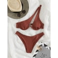 thumbnail image 5 of Traje baño con estampado fresa para mujer, Top con cuello Halter, sujetadores y Tanga, traje baño pequeño con lazo, 5 of 5