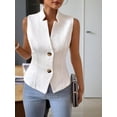 thumbnail image 5 of ZOELNIC Women's Summer Sleeveless Blazer Vest Dressy Button Down Business Casual Outfits Work Lightweight Vests Tops, 2XL, 5 of 7