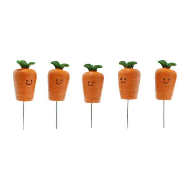 5pcs en miniatura zanahorias artificiales decoraciones resina modelos de zanahoria suministros de la fiesta estatuas de adornos para casa de muñecas