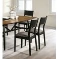 thumbnail image 3 of Miekor Furniture Mid-Century Modern Black And Gray Side Chairs Set of 2 Chairs Dining Room Furniture Leatherette Seat Elegant Kitchen Dining Room Solid wood Two-tone Chair 0048, 3 of 6
