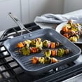 thumbnail image 6 of GreenPan Paris Pro Healthy Ceramic Nonstick 11" Square Grill Pan with Spouts, Gray, 6 of 7
