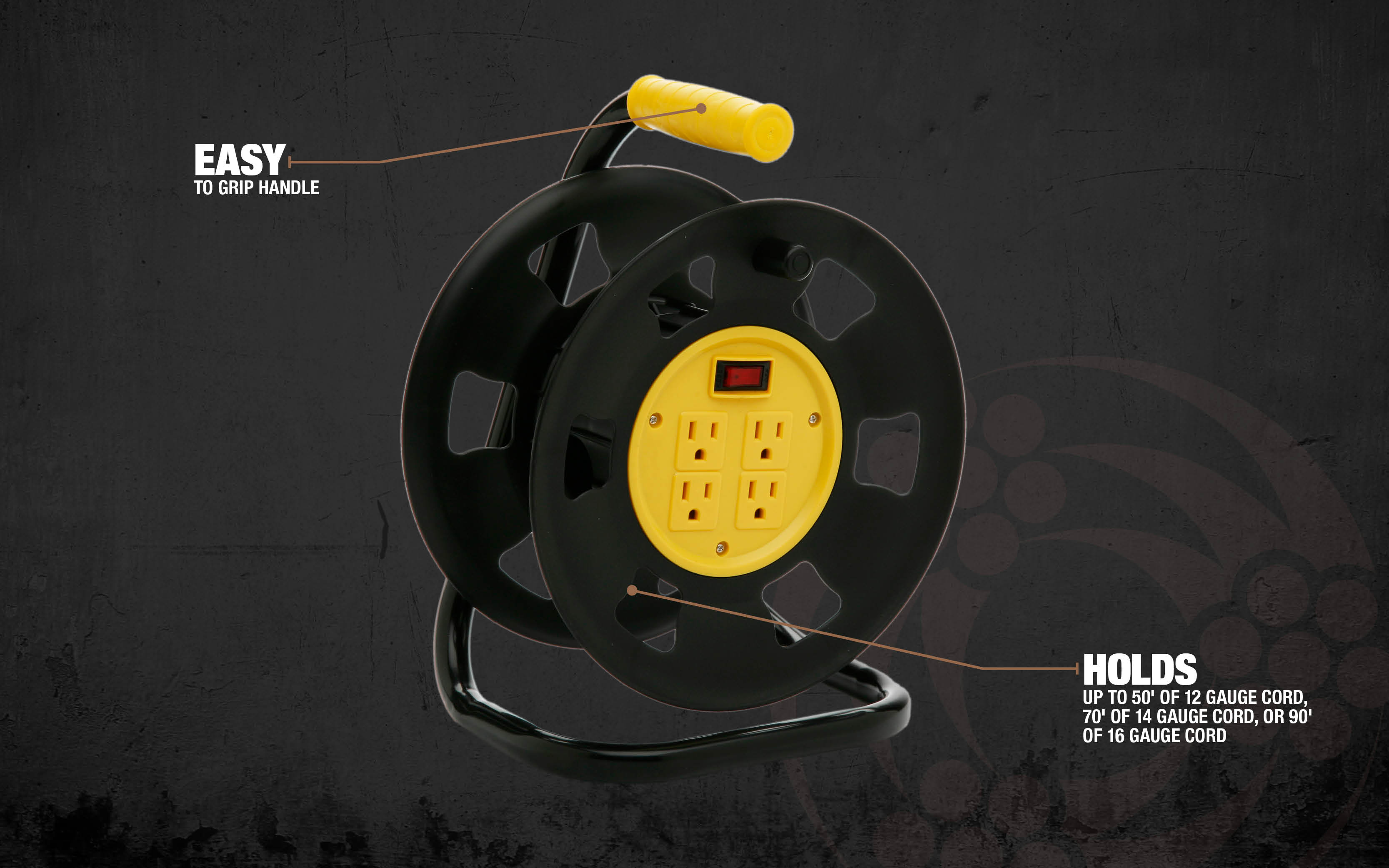 Woods E230 Extension Cord Storage Reel with 4 Outlets photo 5