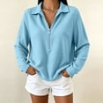 thumbnail image 6 of cocolona Womens Half Zip Pullover Tops Casual Long Sleeve Lapel Shirts Oversized Solid Color Fall Soft Outfits, 6 of 7