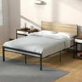 thumbnail image 3 of Yesfashion Metal Bed Frame Full Size with Wood Headboard and Metal Slats Support Platform Bed Frame with Storage No Box Spring Needed, 3 of 9