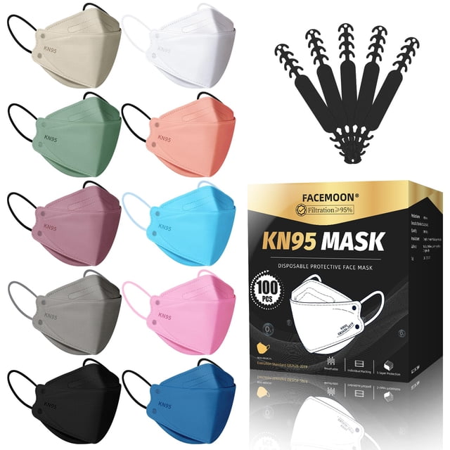 Mascarilla facial KN95 FACEMOON desechable, paquete de 100 para adultos