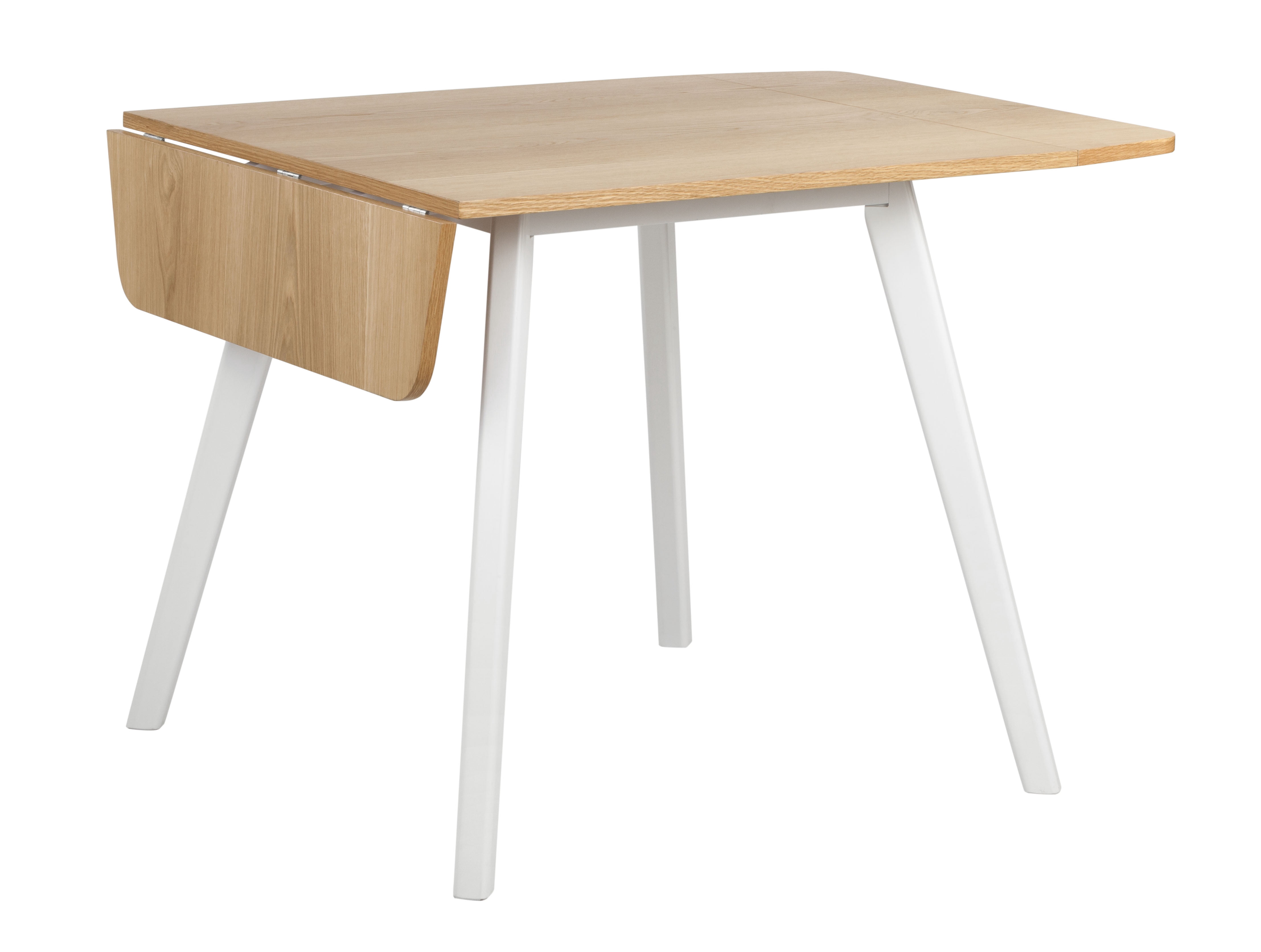 Universal Expert Abacus 32 to 47 Inch Extendable Dining Table with Drop Leaf Panels, Oak and White Finish