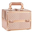 thumbnail image 1 of Estuche de maquillaje Joligrace Beauty en oro rosa con espejo y llave, 1 of 7
