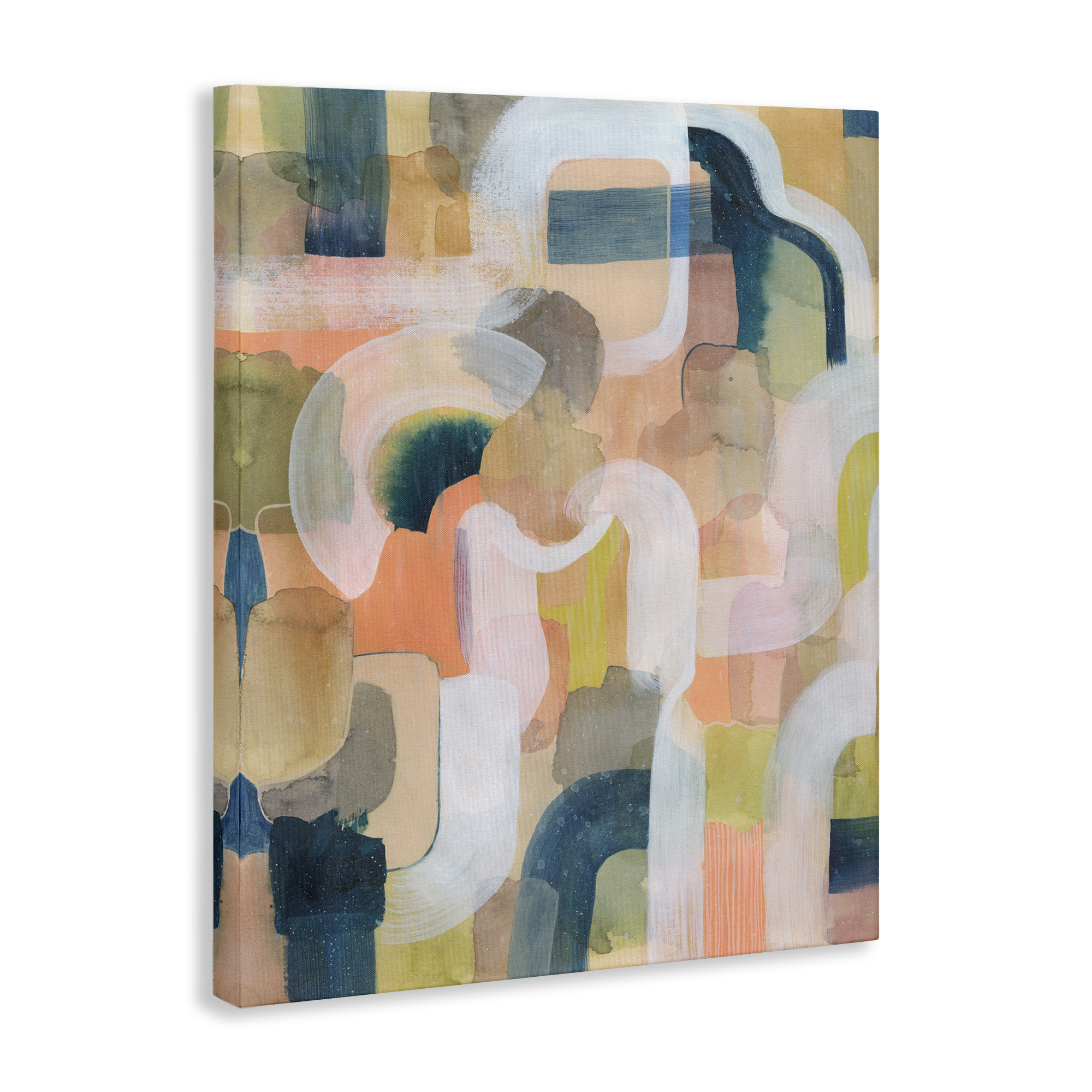 Stupell Industries Layered Curved Arches Abstract Painting Wrapped Canvas Art Print Wall Art, 36 x 48