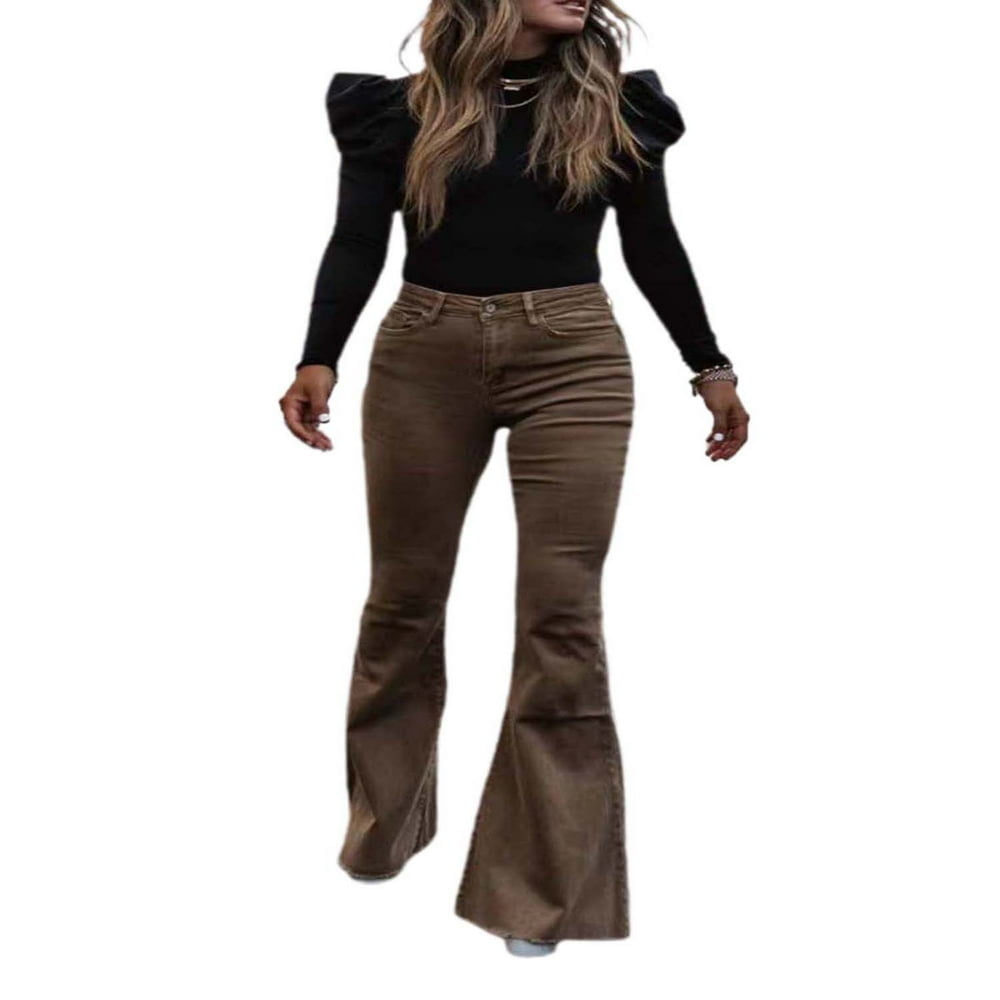High waisted corduroy flare pants best sale