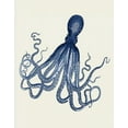 thumbnail image 2 of Fab Funky 20x24 Black Ornate Wood Framed with Double Matting Museum Art Print Titled - Blue Octopus on Cream e, 2 of 4