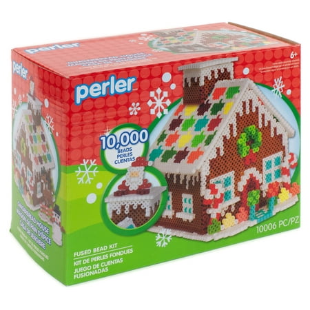 Perler Gingerbread House Fused Bead Kit, Ages 6 and up, 10006 Pieces