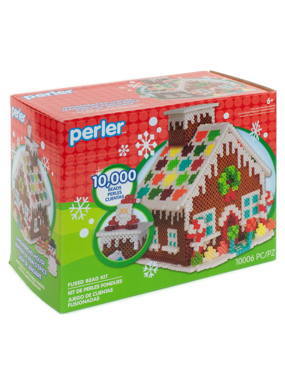 Perler Gingerbread House Fused Bead Kit, Ages 6 and up, 10006 Pieces