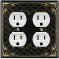thumbnail image 1 of Metal Light Switch Plate Outlet Cover (French Victorian Frame - Double Duplex), 1 of 2
