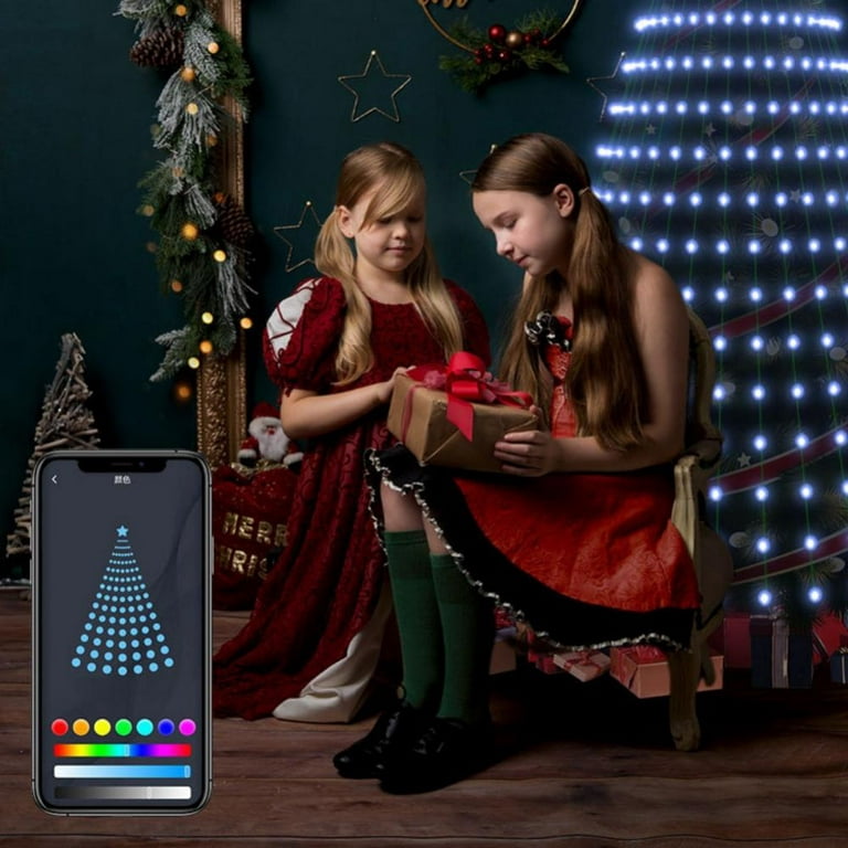 7 Ft Plug in Christmas Tree Lights RGB 400 LED Animated Remote