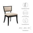 thumbnail image 6 of Modway Pristine Solid Wood and Fabric Dining Chairs in Beige (Set of 2), 6 of 7