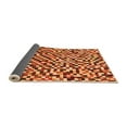 thumbnail image 2 of Ahgly Company Indoor Square Checkered Orange Modern Area Rugs, 7' Square, 2 of 4