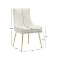 thumbnail image 4 of Foredo Velvet Dining Chair Set of 2, Upholstered Modern Dining Chair with Gold Legs,Side Chair for Dining Room Living Room, Beige, Tufted Back, 4 of 8