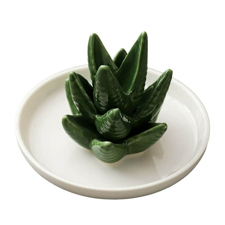

Ceramic Tabletop Decoration Aloe Ring Holder Jewelry Tray Ceramic Cactus Ring Dish Trinket Tray For Friends Women Her Mom Sister Coworker Valentine s Day Home D ecor Desk D ecor Table Centerpiece Wall
