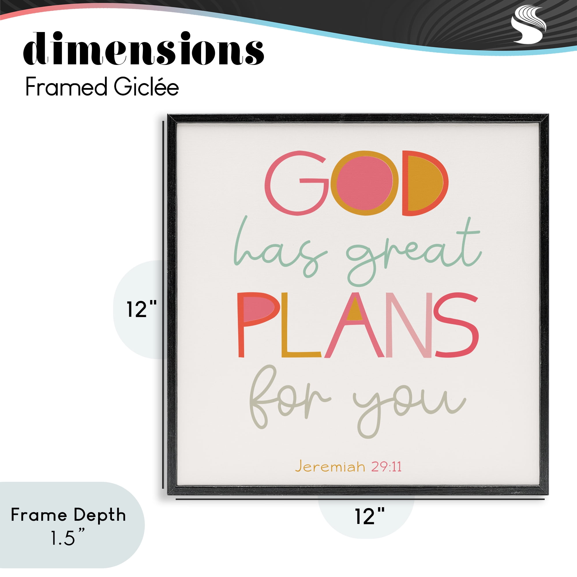 Stupell Industries God's Plans For You Black Framed Giclee Art, design by SD Graphics Studio