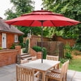 thumbnail image 6 of Ainfox 10ft Patio Umbrella 3 Tiers,Outdoor Table Market Umbrella w/Tilt Adjustment and Crank for Garden,Deck,Beach,Backyard,Pool,Red, 6 of 8