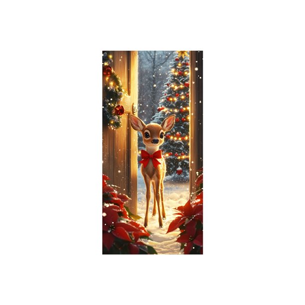 Decoraciones de Navidad Interior 35 X 71 Pulgadas Marco de Puerta de Navidad - Patrón de Santa Claus - Decoración de Puerta de Navidad - Decoración de Fiesta Del Festival