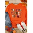 thumbnail image 3 of Women's Orange 'TALK TURKEY TO ME' Graphic Thanksgiving Sweatshirt | [ZhiHiMeRi] | (US 20-22)2XL, 3 of 5