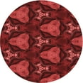 thumbnail image 1 of Ahgly Company Tapis d'Intérieur Rond Lavable en Machine Rouge Canneberge Transitionnel, 7 Pieds Rond, 1 of 7