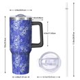 thumbnail image 2 of 40oz Pioneer Flower Floral Print Pattern Insulated Tumbler with Handle, BPA-Free Leak Proof Lid and Straws, Double Wall Vacuum, Hot 12h/Cold 34h, 2 of 6